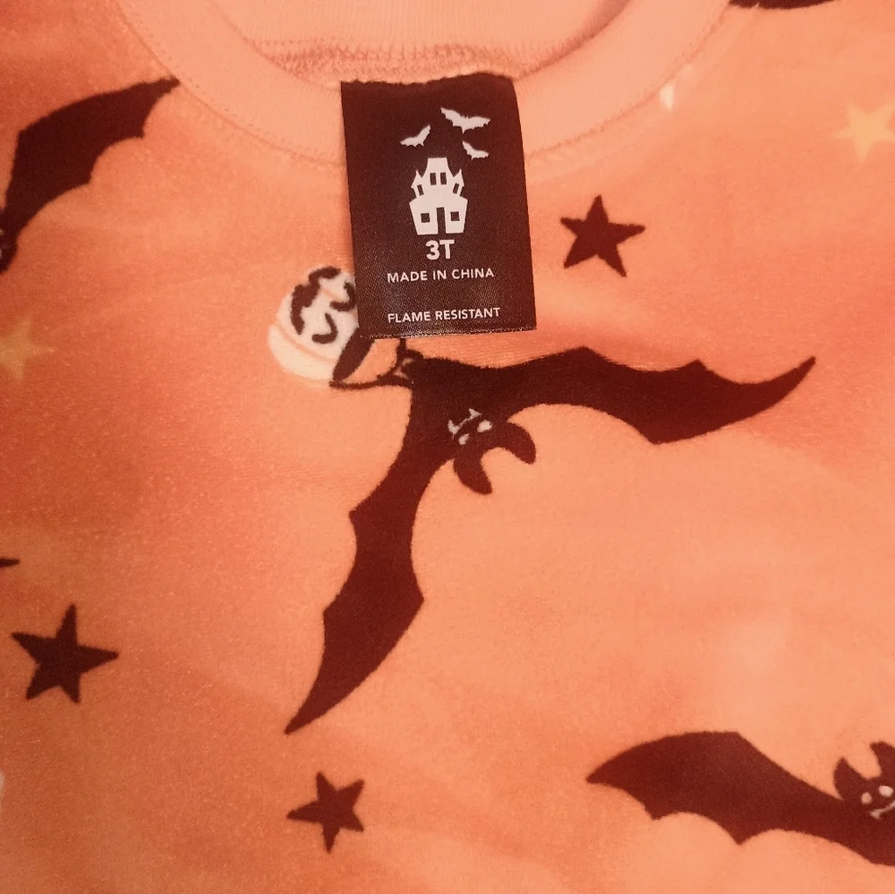 Carter's Orange and Black Halloween  Pants And Shirt Two-piece PJs New